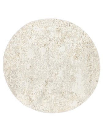 Sterling Ø 200 Hvid/Lysebeige Abstrakt Rundt Tæppe