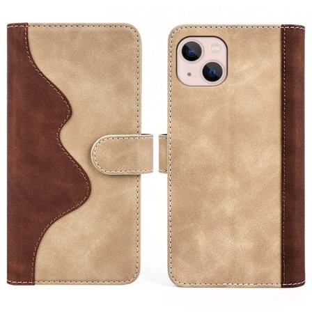 Tvåfärgat iPhone 13 fodral i läder - Gul