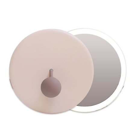 Bærbar Håndholdt Makeup Spejl Med Genopladelig LED Makeup Lys Kam Makeup Spejl
