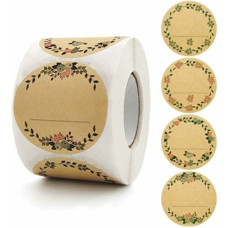 500 stk. 5CM runde etiketter klistermærker Kraft syltetøj selvklæbende etiketter Ro