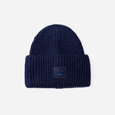 Ny enkel lue damehatt vinter kald og varm ullhatt Goros AC hatt for kvinner Navy2