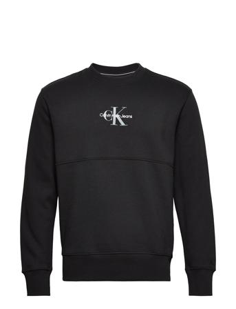Monogram Logo Crew Neck Sweat-shirt Tröja Svart Calvin Klein Jeans