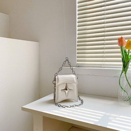 Koreansk Kæde Skuldertaske Y2K Håndtasker BEIGE