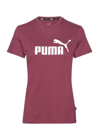 Ess Logo Tee T-shirts & Tops Short-sleeved Burgunder PUMA*Betinget Tilbud