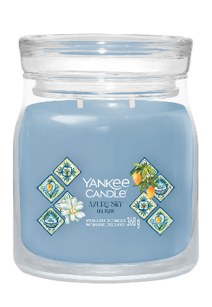Yankee Candle Signature Medium Jar Azure Sky Ljus & ljusstakar Blå 368 g
