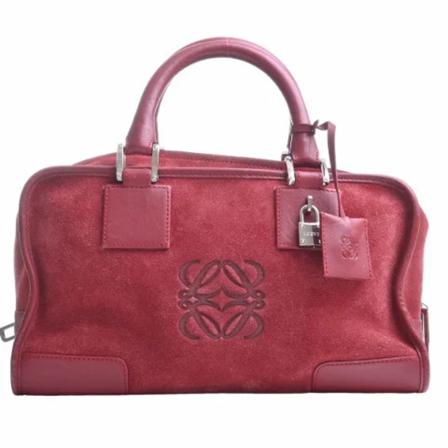 Loewe Pre-owned Pre-owned Mocka handvskor röd, Dam Vintage Väskor, Dam, Storlek: ONE SIZE