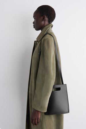 COS Women's Folio Mini Bag Leather in Black