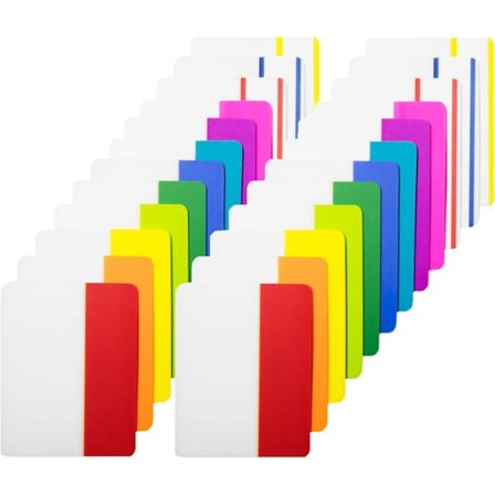 480 Stycken Självhäftande Flikar 2 Tum Indexflikar, Färgade Sidmarkörer Flyttbara Etiketter [24 Set 12 Färger]