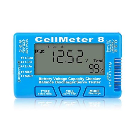 RC Cellmeter 8 Digital Batterikapacitetstjekker Controller Tester Spændingstester til Li-Ion NiMH Nic