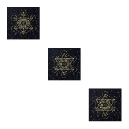 1/2/3 Astrologi Tarot Kortspill Bordduk Krystallgitter Svart 60x60cm 3Set