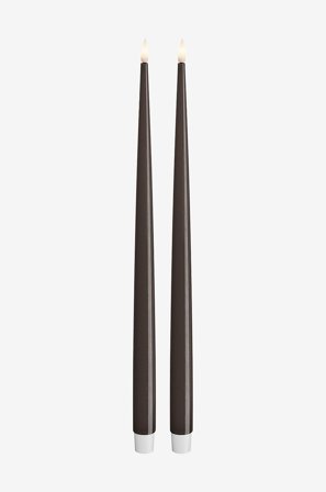DeluxeHomeart - LED Taper Candle Shiny 2,2x38 cm 2 st - Brun - Ljus - Från Homeroom