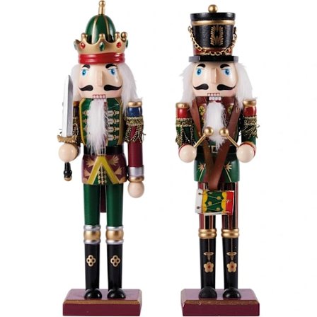 Large Wooden Christmas Nutcracker Figures with Mounts, 30cm