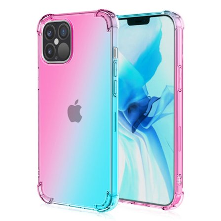 SKALO iPhone 15 Pro Max Gradient Extra strong TPU-skal - Rosa/Turkos