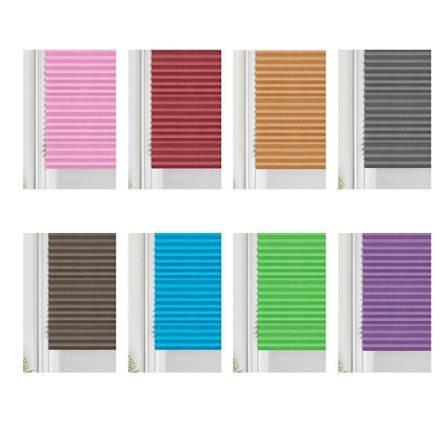 Selvklæbende plisségardiner Mange størrelser/Farver Nem montering Vinterhave Blå