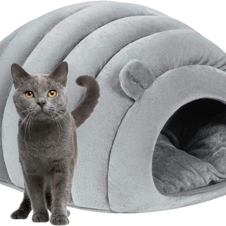 Varmt kattehus katteseng med myk kuppel KLB