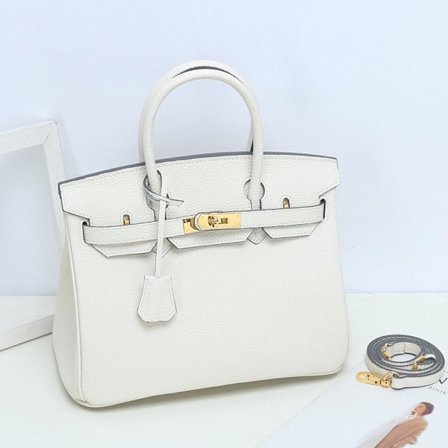 Milkshake Vit Läder Tote Bag Kohud Crossbody Väska för Kvinnor