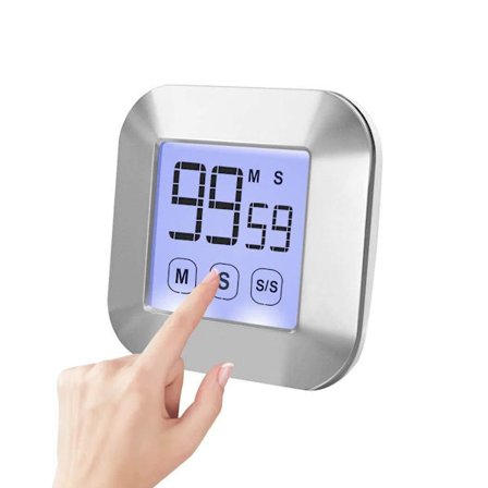 Betterlifefg-Kök Timer, Magnetisk Digital Kök Timer med LED-Display (Silver)