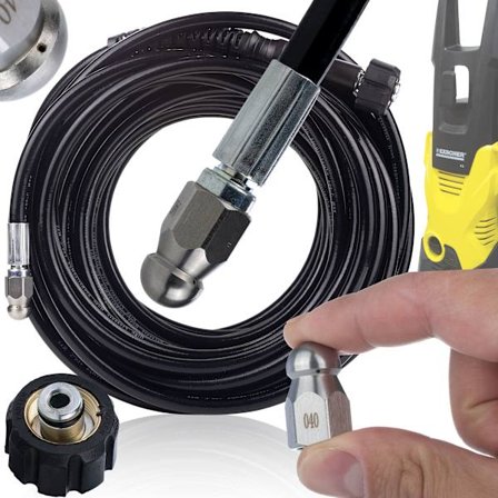 Avløpsrenserslange 20M M22 for Hoytrykkspyler – Utskiftbar Dyse | Maks 200 Bar | Kompatibel med Karcher K4, K5, K7