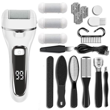 Elektrisk fotvasker vanntett pedikyrverktøy fotfil fjerner sprukket hard hud