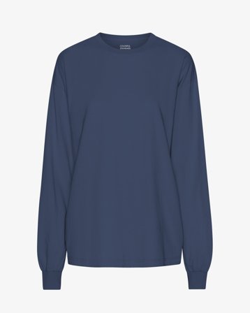 Oversized Organic LS T-Shirt - Petrol Blue S