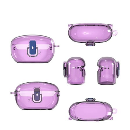 Sony WF-1000XM5 Bluetooth Hovedtelefon Beskyttelsesetui, Stødsikkert Hårdt Hovedtelefonetui (Transparent Lilla)