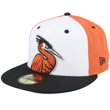 New Era - MiLB Orange fitted Czapka Z Daszkiem - Delmarva Shorebirds Milb Ac 59FIFTY Al2 White/Orange/Black Fitted @ Hatstore