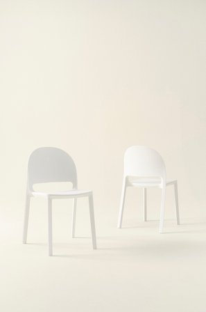 Jotex - MOSSBY 2-pk Stoler i Hvit Polypropylen - Klassisk og Trendy Design - Spisestue & Kjøkkenmøbler - Stabelbar og Lettstelt