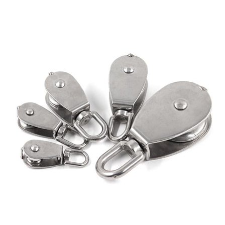 M15 304 Rustfrit stål enkelt trisse kran drejelig krog glat wi