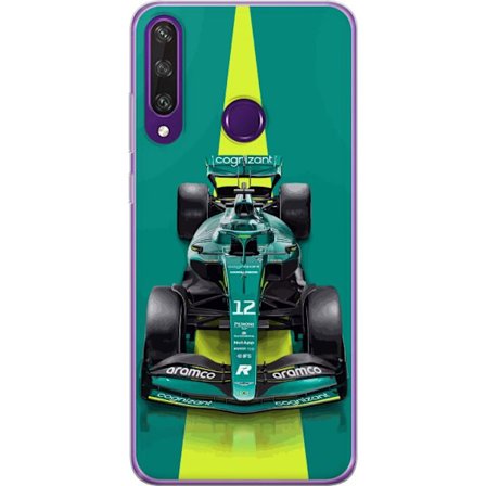 Yhteensopiva Puhelinkuori Huawei Huawei Y6p Aston Martinin Formula 1 -auto vihreässä kilpailumuotoilussa, jossa on moderni studiosentuntma