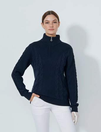 Daily Sports Cable Ls Pullover Lined - Navy - XL