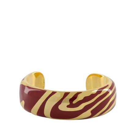 Aurélie Bidermann, Liwa Cuff in Red Resin/Gold Plated Rood, Dames, Maat:ONE Size