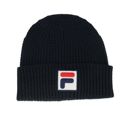 Fila - Svart cuff Beanie - Fasa F-box Waffle Beanie Black Cuff @ Hatstore