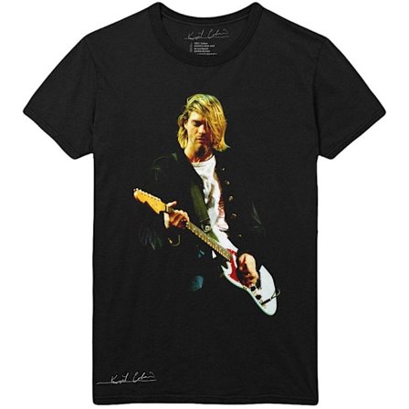Kurt Cobain Unisex Vuxen Gitarr Bomull T-shirt S Svart