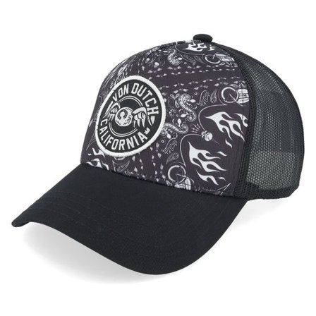 Von Dutch - Svart trucker Keps - Bandana Black/Grey A-Frame Trucker @ Hatstore