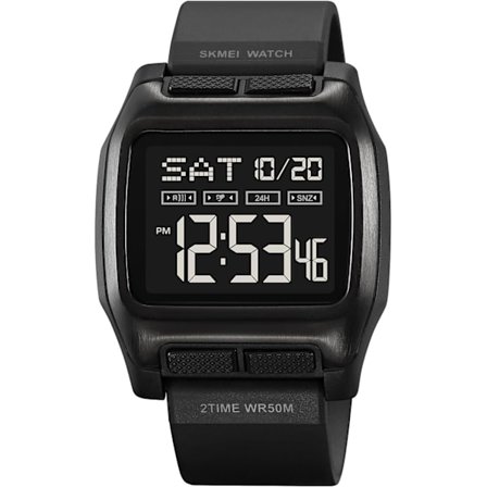 Ur til mænd Stort urskive Udendørs sportsur til mænd Multifunktions dato Alarm Casual herreur 5Bar Vandtæt