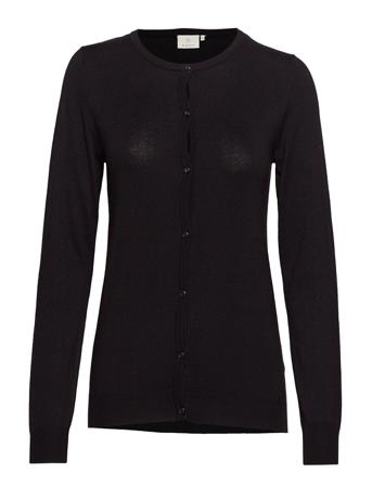 Astrid O-Cardigan Neuletakki Musta Kaffe