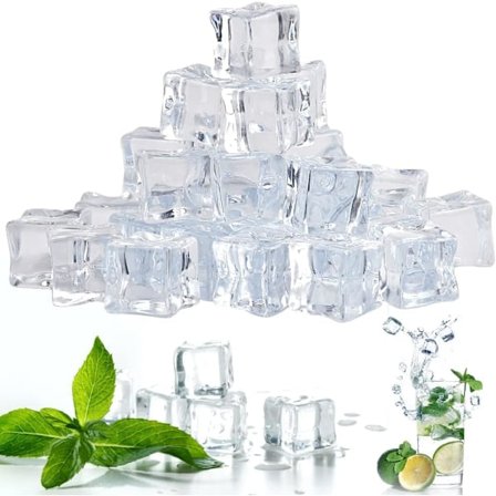 Gjenbrukbare Fake Isbiter - Klare Akryl Isbiter for Bryllupsdekor, Fotografering & Hjemmeutstilling (40 Pakning)