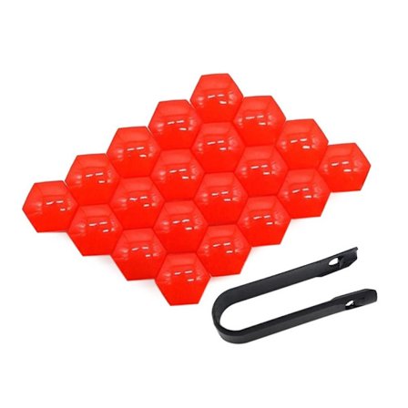 20 stk. hjulnavboltehætter, røde hjulmøtrikker til bil