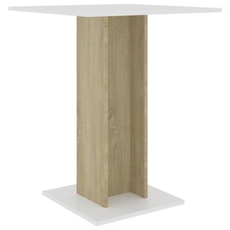Vidaxl Bistrobord Vit Och Sonoma-ek 60x60x75 Cm Konstruerat Trä Vit