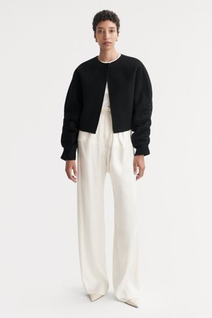 Soft Goat - Detailed Sleeved Jacket - Cashmere jacket - XL - Black