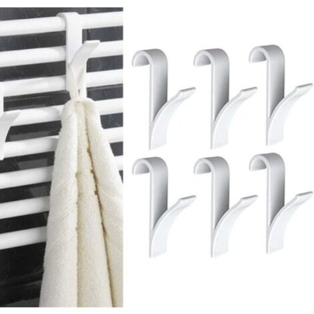 Ahlsen stykke af håndklæderadiator kroge, håndklæderadiator kroge, hvide plastik radiator kroge, badeværelses radiator kroge/NC/