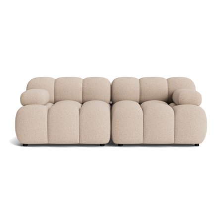 Puffy 2-Sitzer-Sofa in Montreal Beige, modernes Bubble-Design mit Cord-Optik, bequeme Nozag-Federung, hochwertiges Polstersofa, Maße 64cm.