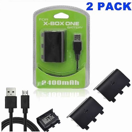 Fantastiskt Kompatibelt Xbox One Stil Batteri 2-pack Handkontroll Uppladdningsbart 2400mah Trådlöst Usb