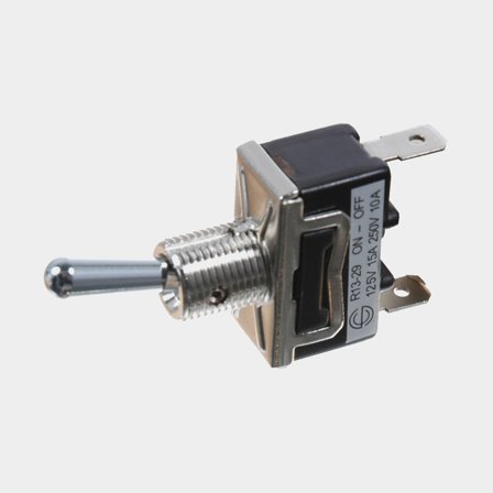 Vippströmbrytare, På-Av, silver