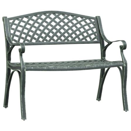 Vidaxl Trädgårdsbänk 102 Cm Gjuten Aluminium Grön Grön