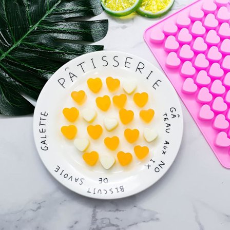 Silikone gummy bear form, mini slik form, med 2 dråber, inkluderer hjerte, dinosaur, bjørn og donut former, 4 stk sæt