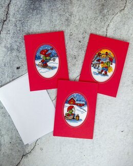 Broderikit Julkort Utetomtar 3-pack