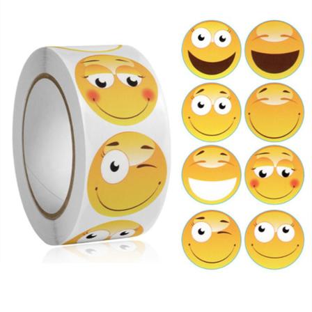 500st Stickers Klistermärken - Smiley / Emoji Motiv - Cartoon Multifärg