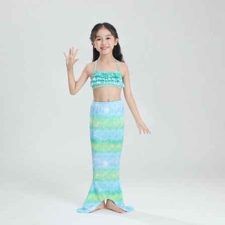 Havfruehale havfruefinne badedragt børn grøn 150