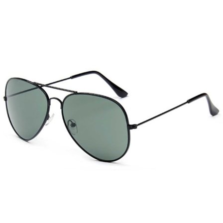 Solbriller pilot sort grønt glas